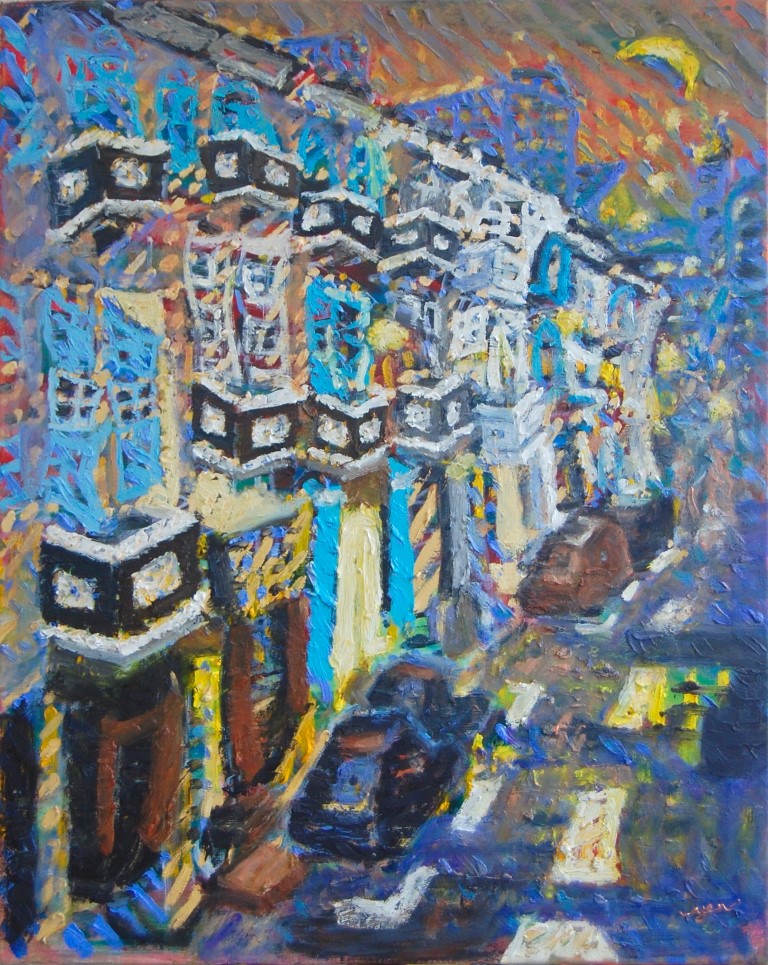 Painting, Studio Fine Art Gallery @ Affordable Art Fair, Ong Hwee Yen, Chinatown Blues (Teck Lim Rd)